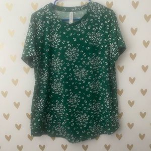 Tickled teal green floral tee